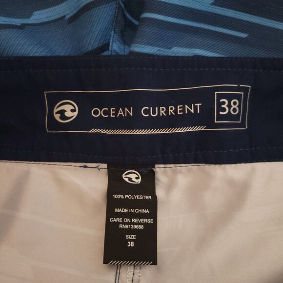 Ocean Current Men's Size 38 Blue Teragram Polyester Boardshorts Pre-Owned - Picture 11 of 12